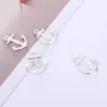 Silberne Anker Anhänger Detailaufnahme, perfekt für DIY Halsketten und handgemachte Schmuck. - Silber
