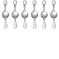 Silver magnetic clasps for DIY jewelry making, bracelet and necklace clasp accessories. - White K/Silver