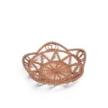 Set de Tasse Tisse en Rotin Fait Main Dessous de Plat Evide Style Europeen Isolation Thermique - Pentagramme Ondulé 16x8.5x3.5cm