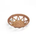 Sous-verre tissé creux en rotin fait main pour tasses à café chaudes et théières de table déco - Pentagramme Rond 13.5x7x2.5cm