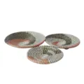 Piatto decorativo intrecciato a spirale tricolore, set minimalista moderno di tre. - Erba Tessuta Rosso Bianco Nero Set di Tre