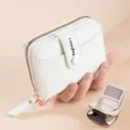 White short women wallet with zipper coin pocket, multi-card slots, and stylish snap clasp. - Classic Style / White
