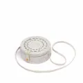 White round rattan crossbody bag for women, woven straw shoulder bag for summer beach vacation. - Braid Pattern (20x8cm) / White