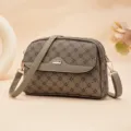 Chic women's monogram crossbody bag with retro design, compact size and stylish look. - Khaki