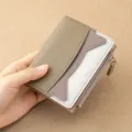 Stylish Korean style women's wallet, multi-functional mini card case, compact and cute color-block design. - Apricot