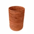 Round autumn rattan woven storage basket, calligraphy scroll and paper waste bin, 28x40cm. - Large (28x40cm) / 28x40cm