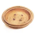 Panier de rangement en rotin tressé à la main corbeille de fruits imbriquée pour table - Plat à Fruits à 4 Points Ensemble de 2 Pièces
