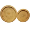 Ensemble de plateau de rangement rond en rotin naturel, corbeille de fruits tressée. - Panier de Rangement Rond avec Bord Ensemble de 2 Pièces