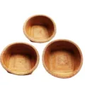 Panier de fruits en rotin naturel tressé à la main pour rangement salon et en-cas. - Ensemble trois pièces