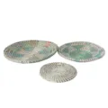 Set di tre piatti decorativi da parete in erba marina intrecciata per salotto casa - Set di 3 Pezzi Tessuto in Erba Marina