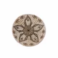 Handmade seagrass woven decorative wall plate, natural round straw craft ornament, 35cm - Black Style 35cm