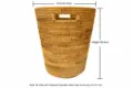 Panier à linge rond en rotin tissé à la main avec poignées, diamètre 35cm hauteur 38.5cm. - Seau de Rangement Rond avec Poignée (35x38.5cm)