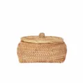 Japanese style rattan storage basket with lid, square base and round top, 16cm candy box. - 16x10cm / Round-Bottom Square-Top Storage Box