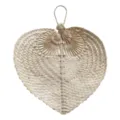 Natural hand-woven bamboo fan heart shaped retro traditional cooling hand fan summer - Wide Head Original Color Fan