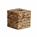Handgeweven stro tissuebox vierkante opbergdoos zeegras bureau organizer 15x15cm - Originele Kleur