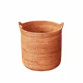 Handwoven rattan storage basket round laundry hamper with handles for home organization 40x45cm - Style C / Diameter 40cm Height 45cm