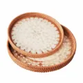 Nordic rattan shell round tray handmade decorative fruit plate tea pastry display dish home decor - Hexagram Pattern Tray / Two-Piece Set