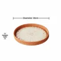 Nordic round rattan tray with shell mosaic inlay, elegant home tea and fruit serving plate. - Hexagram Pattern Tray / Small (Diameter 30cm)