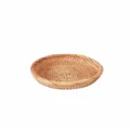Rattan Woven Round Fruit Plate Shallow Storage Basket For Living Room Tableware 20cm - S