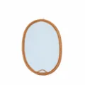 Specchio da Parete Ovale in Rattan Vintage Rustico Appeso per Decorazione 44x31cm - Lunghezza 44cm x Larghezza 31cm