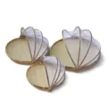 Panier rond en bambou tissé à la main avec moustiquaire pour le séchage des aliments - Ensemble de 3 Naturel (30-36-42cm) / Couleur d'origine