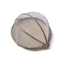 Panier rond en bambou tissé avec couvercle en filet blanc, parfait pour le séchage. - Naturel 30cm / Couleur d'origine
