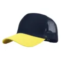 Ademende mesh honkbalpet voor heren en dames, kleurrijke zomerse sportpet voor buitenactiviteiten. - Verstelbaar (56-58cm) / Fel Geel Zwart en Zwart Net