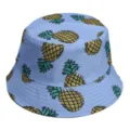 Blauwe vissershoed met ananas print, stijlvolle dubbelzijdige zonnehoed voor lente en herfst. - 9#