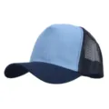 Ademende mesh trucker honkbalpet voor heren en dames, lichtblauwe voorkant en zwarte achterkant. - Verstelbaar (56-58cm) / Marineblauw Hemelsblauw en Zwart Net