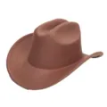 Klassieke bruine wolvilt cowboyhoed in vintage stijl met gebogen rand voor koude dagen. - M (56-58cm) / Khaki