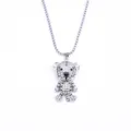 Silver Rhinestone Tiger Necklace Long Chain Sweater Pendant Fashion Jewelry Gift - Rhinestone Tiger Sweater Chain-Titanium Steel Chain / 70cm