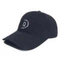 Blauwe katoenen honkbalpet met geborduurde letter Q voor dagelijkse vrije tijd en stijl. - M (56-58cm) / Zwart