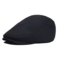 Classic black herringbone flat cap detail, minimalist ivy hat design for casual daily wear. - Black