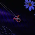 Men's retro luminous flame dragon necklace fashion cool couple pendant sweater chain accessory - Dragon Orange Red Glow - Titanium Chain - 60CM