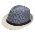 Heren retro fedora panama strohoed met zwarte lederen band, ademende vintage zonnehoed stijl - Volwassene (56-58cm) / Beige