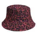 Red black leopard print bucket hat, casual unisex sun hat for spring and summer outdoor. - M (56-58cm) / 7#