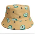 Trendy casual bucket hat with cute avocado pattern, comfortable sun protection cap for women and men. - M (56-58cm) / 18#