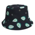 Cute Avocado Print Black Bucket Hat Casual Sun Protection Summer Fisherman Hat Style - M (56-58cm) / 19#