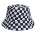 Black and white checkered bucket hat for men and women, casual spring and summer sun hat. - M (56-58cm) / 36#