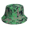 Fashion green digital camo bucket hat for men and women, casual spring and summer sun hat. - M (56-58cm) / 44#