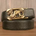 Black Snake Pattern Z Dragon Gold Buckle