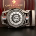 Détail de la boucle de ceinture automatique en alliage avec cadran chiffres romains. - Boucle Noir Dragon avec Motif Cadran