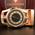 Boucle de ceinture automatique en métal doré, cadran chiffres romains design luxe. - Boucle Or Léopard avec Motif Cadran