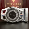 Boucle de ceinture automatique en alliage argenté avec cadran à chiffres romains et beau design. - Boucle Argent Léopard avec Motif Cadran