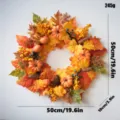 Autumn wreath artificial pumpkin maple leaves berries pinecones 50cm Thanksgiving decor - Autumn Wreath Style J