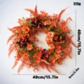 Artificial autumn wreath orange and black foliage maple leaf hanging decoration for home decor - Autumn Wreath Style K
