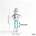Natale bambola pupazzo di neve telescopica decorazione, cappello rosa, pantaloni blu 43cm. - Pupazzo di Neve Rosa e Blu (1)