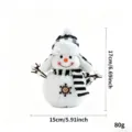 Weihnachtsschneemann Plüschpuppe Ornament mit schwarz weiß kariertem Hut und Schal für Dekoration. - Stil 2