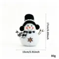 Weihnachtsfilz Schneemann Puppe Dekoration mit kariertem Schal und Zylinder, 17x15cm. - Stil 1