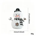 Weihnachten Plüsch Schneemann Puppe Dekoration mit Karo Hut und Schal für Baum und Zuhause. - Stil 3